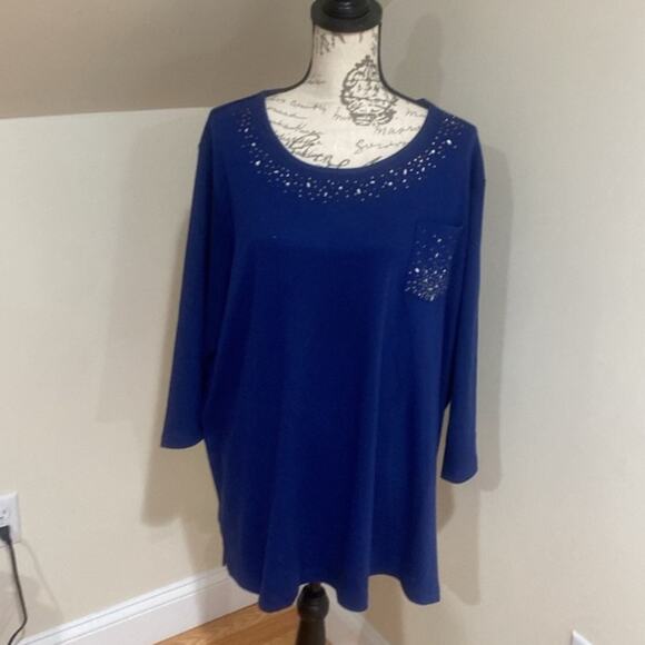 Quaker Factory Blue Studded Tunic - Picture 2 of 9